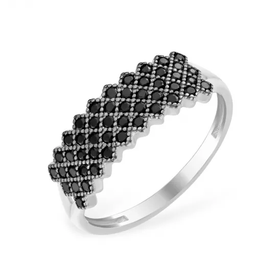 Кольцо с фианитом из серебра