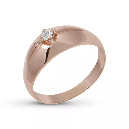 Кольцо с фианитом из золота