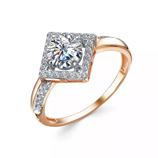 Кольцо с фианитом из золота