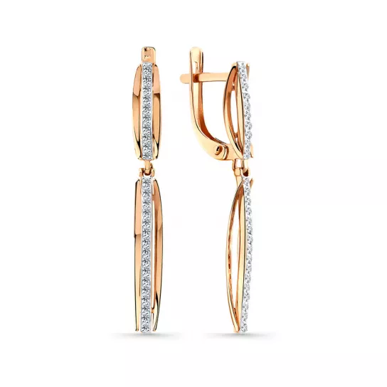 Серьги с фианитом из золота