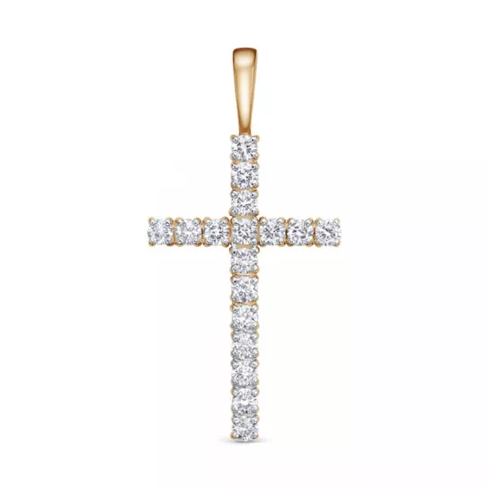 Крест с бриллиантами с бриллиантом из золота